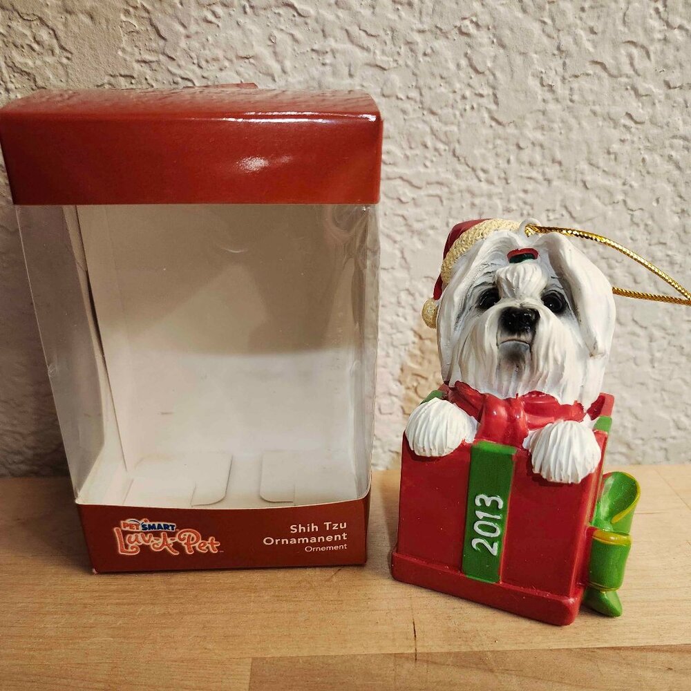 LNWB Petsmart Luv A Pet 2013 Shih Tsu Christmas Ornament | Puppy Dog Holiday